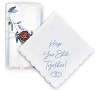 W&F GIFT Wedding Handkerchief - 12" x 12" - Something Blue for Bride on Wedding Day - Mother of the Bride Gifts, Bridal Weddings Hankie - Handkerchief Weddings Gifts for Brides - Keep It Together
