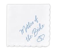 W&F GIFT Wedding Handkerchief - 12" x 12" - Something Blue for Bride on Wedding Day - Mother of the Bride Gifts, Bridal Weddings Hankie - Mom Handkerchief Weddings Gifts for Brides from Daughter