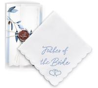 W&F GIFT Wedding Handkerchief - 12" x 12" - Something Blue for Bride on Wedding Day - Mother of the Bride Gifts, Bridal Weddings Hankie - Dad Father of the Brides Gifts from Daughter Handkerchief