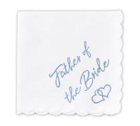 W&F GIFT Wedding Handkerchief - 12" x 12" - Something Blue for Bride on Wedding Day - Mother of the Bride Gifts, Bridal Weddings Hankie - Dad Father of the Brides Gifts from Daughter Handkerchief