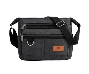 W&G traveler Rfid Crossbody Messenger Bag for iPad Pro 12.9 inches, Sling Sathel Purse, 13 inch Laptop Shoulder Briefcase, Water Bottle Holders, Built-in Wallet & Phone Holders, Black