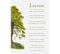 W H Davies Leisure poem art print with tree illustration. Size A4