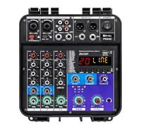 W IN-MIX 150W x2 Powered Mixer with 4 Channels, Bluetooth, USB/MP3 Playback & 48V Phantom Power for Karaoke, DJ, Home Studio & Live Sound
