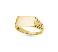 (W) Jewelco London Unisex Solid 9ct Gold Engravable Presidential Initial Blank Plate Signet Ring - JIR005