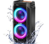 W-KING 240W Peak Bluetooth Speaker Wireless, 115dB Loud Party Speaker | IPX6 Waterproof Portable Speaker for Outdoor, Deep Bass/24H Playtime/BT5.3/RGB Lights/USB Playback, Mic/Guitar/TF Card/AUX