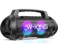 W-KING Bluetooth Speaker, 120W Portable Wireless Speakers, 70W Deep Bass with Dual Subwoofer, IPX6 Waterproof, DSP, EQ, 42H Playtime, RGB Lights, BT 5.4, 110dB Powerful Boombox for Outdoor/Party/Beach