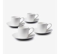 W.M Bartleet & Sons Wm Bartleet & Sons Porcelain Espresso Cup & Saucer, Set Of 4 White