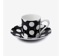 W.M Bartleet & Sons Wm Bartleet & Sons Porcelain Spotty Espresso Cup & Saucer, Black
