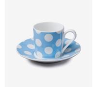 W.M Bartleet & Sons Wm Bartleet & Sons Porcelain Spotty Espresso Cup & Saucer, Blue