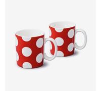 W.M Bartleet & Sons Wm Bartleet & Sons Porcelain Spotty Large 1 Pint Mug, Set Of 2 Red