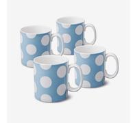 W.M Bartleet & Sons Wm Bartleet & Sons Porcelain Spotty Large 1 Pint Mug, Set Of 4 Blue