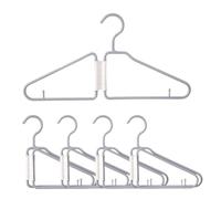 W&M Clothes Hanger - Plastic Hangers - Travel hangers - Travel accesories - Coat Hanger Adult - Folding Clotheshangers - Non-Slip and Resistant - Set of 4 - Grey Hangers