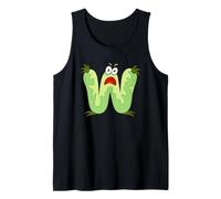 W Monster Letter Alphabet Scary Face Tank Top