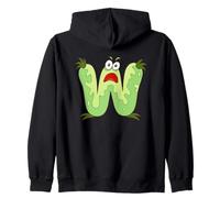 W Monster Letter Alphabet Scary Face Zip Hoodie