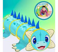 W&O Dash The Dinosaur Kids Tunnel - Extra Long 5ft Play Tunnel for Toddlers with Innovative Hide n’ Seek Doors, Stable Frame and Padded Interior - Toddler Tunnel - Baby Tunnel - Dog Tunnel