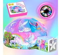 W&O Enchanted Princess Inflatable Fort with LED Lights - Fan Not Included | Enchanted Princess Aerodome with LED Lights, Inflates in Seconds, Easy Entry/Exit and Castle Play. Great Gift, Ages 3-12