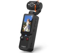 W & O Portable 2.5K Vlogging Camera with 180° Rotating Lens, Pocket Body Camera with Audio & Video Recording, 7Hour Power, Handheld POV Cameras with Fill Light, 32GB Card (Black)