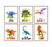 W.O.W.A - 6 Vibrant and Playful Prints to Inspire Your Child's Imagination, Adorable Dinosaur Prints to Brighten Up Your Child's Room and Spark Their Love of Prehistoric Times(8"x10", UNFRAMED)