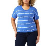 Hurley Women's W Oceancare Palm Stripes Ss Tee T-Shirt, Dazzling Blue, S