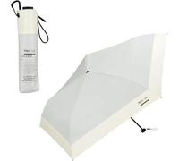 W.P.C. IZA Light & Slim Parasol, Folding Umbrella, Fully Blackout, For Both Sunny and Rainy Days, UV Rays, Unisex, Men's, Women's, Large, Lightweight, Water Repellent za007 (Light Gray × Off-White)