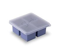 W&P Cup Cubes Silicone Freezer Tray with Lid, Blue, Makes 4 Perfect 1-Cup Portions, Freeze & Store Soup, Broth, Sauce, Leftovers, Dishwasher Safe, 4-Cup