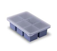 W&P Cup Cubes Silicone Freezer Tray with Lid, Blue, Makes 6 Perfect 1-Cup Portions, Freeze & Store Soup, Broth, Sauce, Leftovers, Dishwasher Safe
