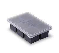 W&P Cup Cubes Silicone Freezer Tray with Lid, Charcoal, Makes 6 Perfect 1-Cup Portions, Freeze & Store Soup, Broth, Sauce, Leftovers, Dishwasher Safe