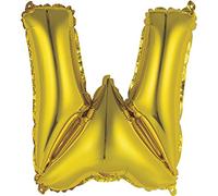 Unique Gold Letter W Shaped Foil Balloon 14"