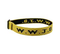 W.W.J.D. Monogram Print Wrist Strap Bracelet Webbing Unisex Bracelet Adjustable Bracelet Big Thin Hoop Earrings (Yellow, One Size)
