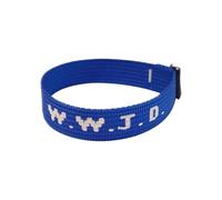 W.W.J.D. Monogram Print Wrist Strap Bracelet Webbing Unisex Bracelet Adjustable Bracelet Football Stud Earrings (F, One Size)