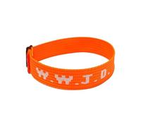 W.W.J.D. Monogram Print Wrist Strap Bracelet Webbing Unisex Bracelet Adjustable Bracelet Heart Earrings Beaded (Orange, One Size)