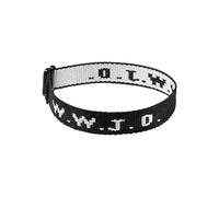W.W.J.D. Monogram Print Wrist Strap Bracelet Webbing Unisex Bracelet Adjustable Bracelet Mens Wooden Watches (BK1, One Size)