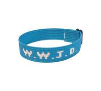 W.W.J.D. Monogram Print Wrist Strap Bracelet Webbing Unisex Bracelet Adjustable Bracelet Skeleton Watch for Men (E, One Size)