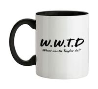 W.W.T.D What Would Taylor Do? - 11oz - Ceramic Two-Tone Mug for Coffee/Tea - Black/White - One Size