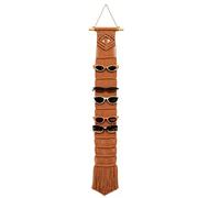 W Wellshine Macrame Sunglasses Holder Boho Wall Hanging Minimalist Eyewear Organizer Wall Sunglasses Rack, Terracotta a, Large