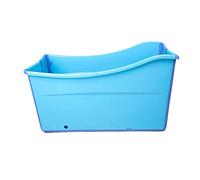 W WEYLAN TEC Large Foldable Bath Tub Bathtub for Baby Toddler Children Twins Petite Adult Blue