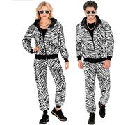 Widmann 79393 Costume Tracksuit, Animal Print Zebra, Metallic Silver, L