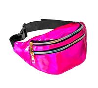 W WIDMANN MILANO Neon Bum Bag - Adjustable Waist Bag with Zip Pockets, Festival, Carnival, 80s Fancy Dress & Everyday Crossbody Bag