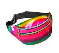 W WIDMANN MILANO Neon Bum Bag - Adjustable Waist Bag with Zip Pockets, Festival, Carnival, 80s Fancy Dress & Everyday Crossbody Bag