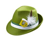 W WIDMANN MILANO Party Fashion 0061A Bavarian Hat with Feathers and Beer Mug Decoration, Green, Bavaria, Beer Festival, Costume, Hat, Accessory, Carnival, Theme Party