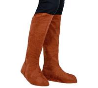 Widmann 20956 Suede Boot Covers, One Pair, Brown, Overshoes, Medieval, Elves, Pirate, Indians, Multicoloured, Standard Size