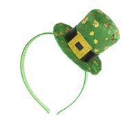 W WIDMANN MILANO Party Fashion 1158H - Hut St. Patricks Day, Mini Hut auf Haarreifen, Grün, Goldene Kleeblätter, Kopfbedeckung, Haarreifen, Irish Party, St. Patrick´s Day, Motto Party, Karneval