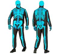 W WIDMANN MILANO Party Fashion 15884 Skelett Fast Costume Set, Neon Blue, XL