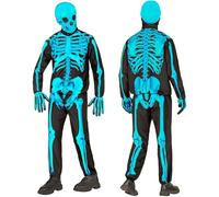 W WIDMANN MILANO Party Fashion 15889 Skelett Fast Costume Set, Neon Blue, 164 (EU)