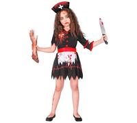 W WIDMANN MILANO Party Fashion 18876 Kinderkostüm Zombie Krankenschwester Children's Nurse Costume, Black, 128