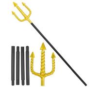 W WIDMANN MILANO Party Fashion 29154 Goldene Spiralgabel mit Schwarzem Stab Gold Spiral Fork with Black Rod, 137 cm