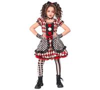 W WIDMANN MILANO Party Fashion 42707 Kinderkostüm Harlekin Puppe Children's Harlequin Doll Costume, Multicoloured, 140 (EU)