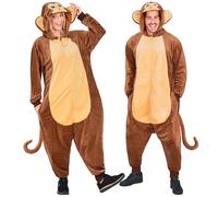 W WIDMANN MILANO Party Fashion 45531 Affen Jumpsuit, Cartoon, Monkey Brown, L-XL