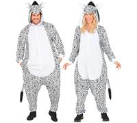 W WIDMANN MILANO Party Fashion 45594 Jumpsuit, Zebra Black and White, XXL