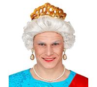 W WIDMANN MILANO Party Fashion 51640 - Wig Queen, Grey, Queen, Nobility, Theme Party, Carnival